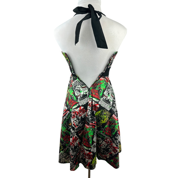 Hell Bunny Vixen Rockabilly B Movie Horror 50's Dress Monster Halloween Party XS - Picture 4 of 16